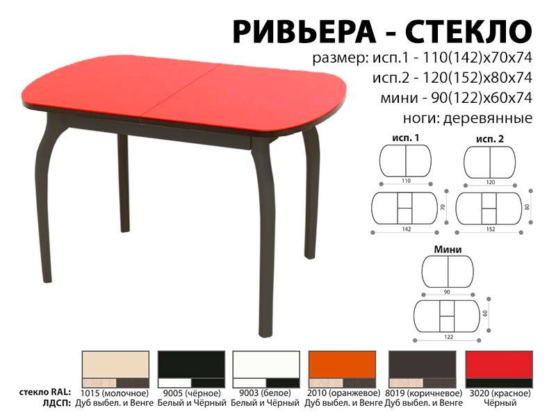 стол обеденный ривьера стекло в Чите