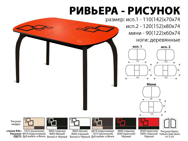 стол обеденный ривьера рисунок в Чите