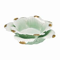 подсвечник керамический в виде цветка с золотыми лепестками flower pale green medium, 4 см в Чите