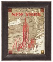 постер в раме city stops new york в Чите