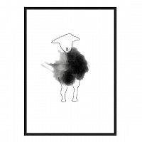 постер watercolor lamb черный в Чите