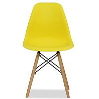 стул деревянный pc-015 желтый ножки дерево (eames style) в Чите