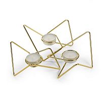 набор подсвечников золотых металлических для чайных свечей tri-angular loop, 7 см, 3 штуки в Чите
