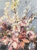 картина маслом красивые цветы 90*120 см. в Чите