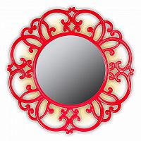 зеркало круглое красное диаметр 75 см в резной раме tiffany в Чите