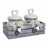 банка love с крышкой, набор 2 шт. на подставке серого цвета в Чите