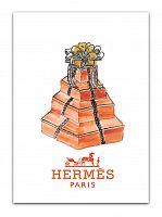 постер hermes подарочные коробки на белом фоне, а3 в Чите