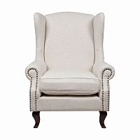 кресло мягкое с ушами белое collins wingback chair в Чите