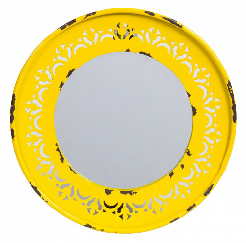 зеркало круглое металлическое желтое fiesta yellow в Чите