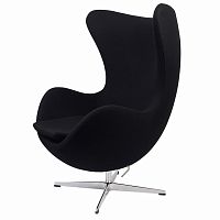 кресло arne jacobsen style egg chair черное в Чите