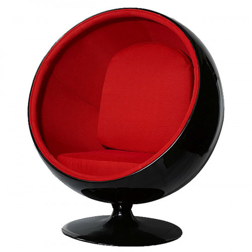 кресло eero ball chair черно-красное в Чите