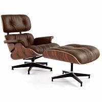 кресло eames style lounge chair & ottoman premium коричневое в Чите