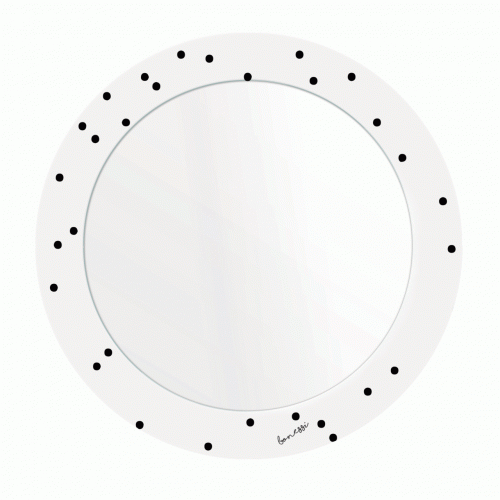 зеркало с рисунком белое круглое черные точки pois в Чите