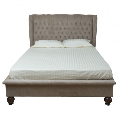 кровать двуспальная 160х200 из велюра бежевая bliss в Чите