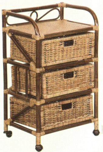 комод с плетёными ящиками tower (темный) в Чите