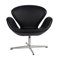 кресло arne jacobsen style swan chair черное в Чите