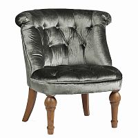 кресло sophie tufted slipper chair микровелюр серое в Чите