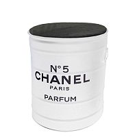 декоративная бочка- пуф chanel №5 white m в Чите