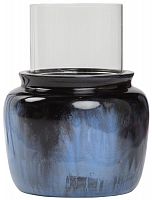 подсвечник синий со стеклом colors blue big, 32 см в Чите