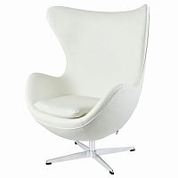 кресло egg chair by arne jacobsen белое в Чите