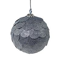 шар новогодний серебряный с блестящими чешуйками paper ball, 10 см в Чите