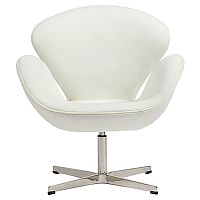 кресло swan chair кашемир белое в Чите