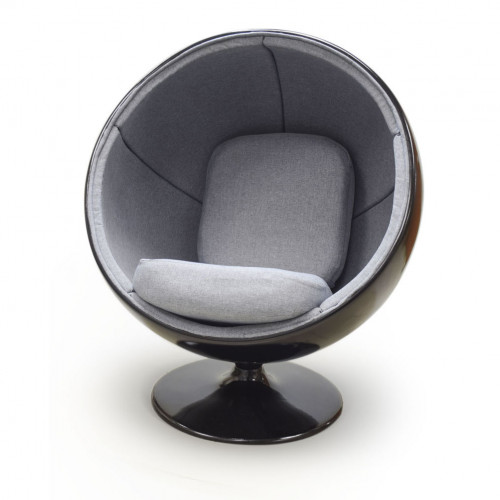 кресло ball chair черно-серое в Чите