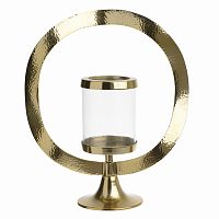подсвечник золотой декоративный со стеклом круг gold circle, 38 см в Чите