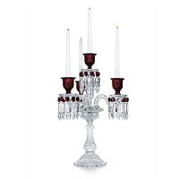 канделябр хрустальный с красными вставками на 4 свечи baccarat 3+1 от delight collection, 60 см в Чите