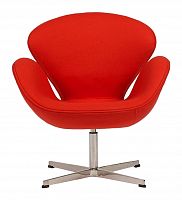 кресло swan chair кашемир красное в Чите
