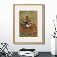 картина: bullfinches and pyrus japonica, 1928г. в Чите