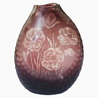 ваза стеклянная bordo (бело-бордовая) в Чите