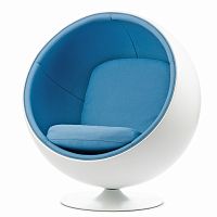 кресло ball chair бело-синее в Чите