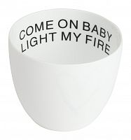 подсвечник белый фарфоровый с надписью внутри come on baby light my fire, 6,5 см в Чите