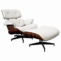 кресло lounge chair & ottoman белое в Чите