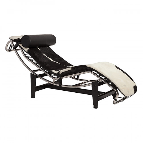 шезлонг chaise longue lc4 черно-белый в Чите