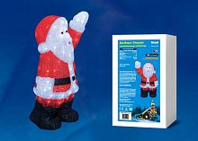 фигурка светодиодная «дед мороз» 38х24x60см (ul-00002332) uld-m3860-120/sta white ip20 xmasman в Чите