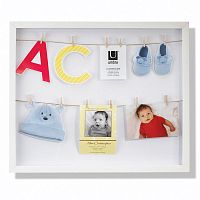панно с зажимами для 12 фотографий clothesline белое в Чите