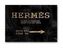 постер hermes без рамки, черный, а4 в Чите