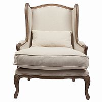 кресло мягкое с ушами lorraine chair with burlap бежевое в Чите