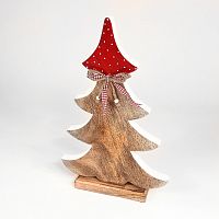украшение новогоднее большое ель деревянная красная в горошек love tree, 42х27х5 см в Чите