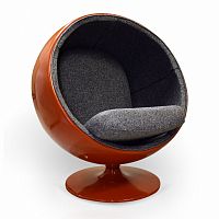 кресло ball chair оранжево-черное в Чите