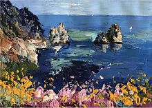картина маслом морские скалы в Чите