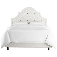 кровать двуспальная 180х200 белая с каретной стяжкой harvey tufted white в Чите