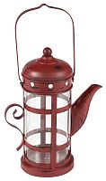 подсвечник-фонарь красный в виде чайника с ручкой old kettle, 27 см в Чите