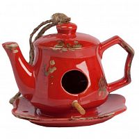 aромолампа для эфирных масел красная в виде чайника candelero red, 17 см в Чите