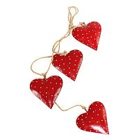 гирлянда новогодняя подвесная сердца красные red hearts, 65 см в Чите