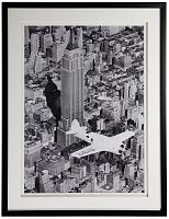 постер с паспарту в раме airplane in new york city в Чите