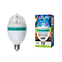 светодиодный светильник-проектор (09839) volpe disko uli-q301 03w/rgb/e27 white в Чите