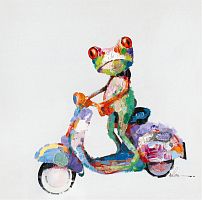 картина маслом лягушка и мопед в Чите